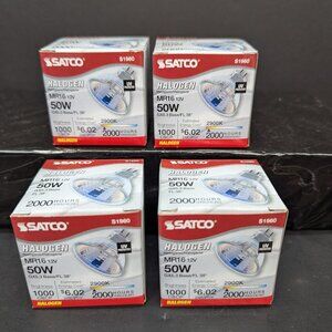 Satco S1960 Halogen MR16 12V 50W GX5.3 Base/FL 38* Bulb 2000 Hours Lot of 4